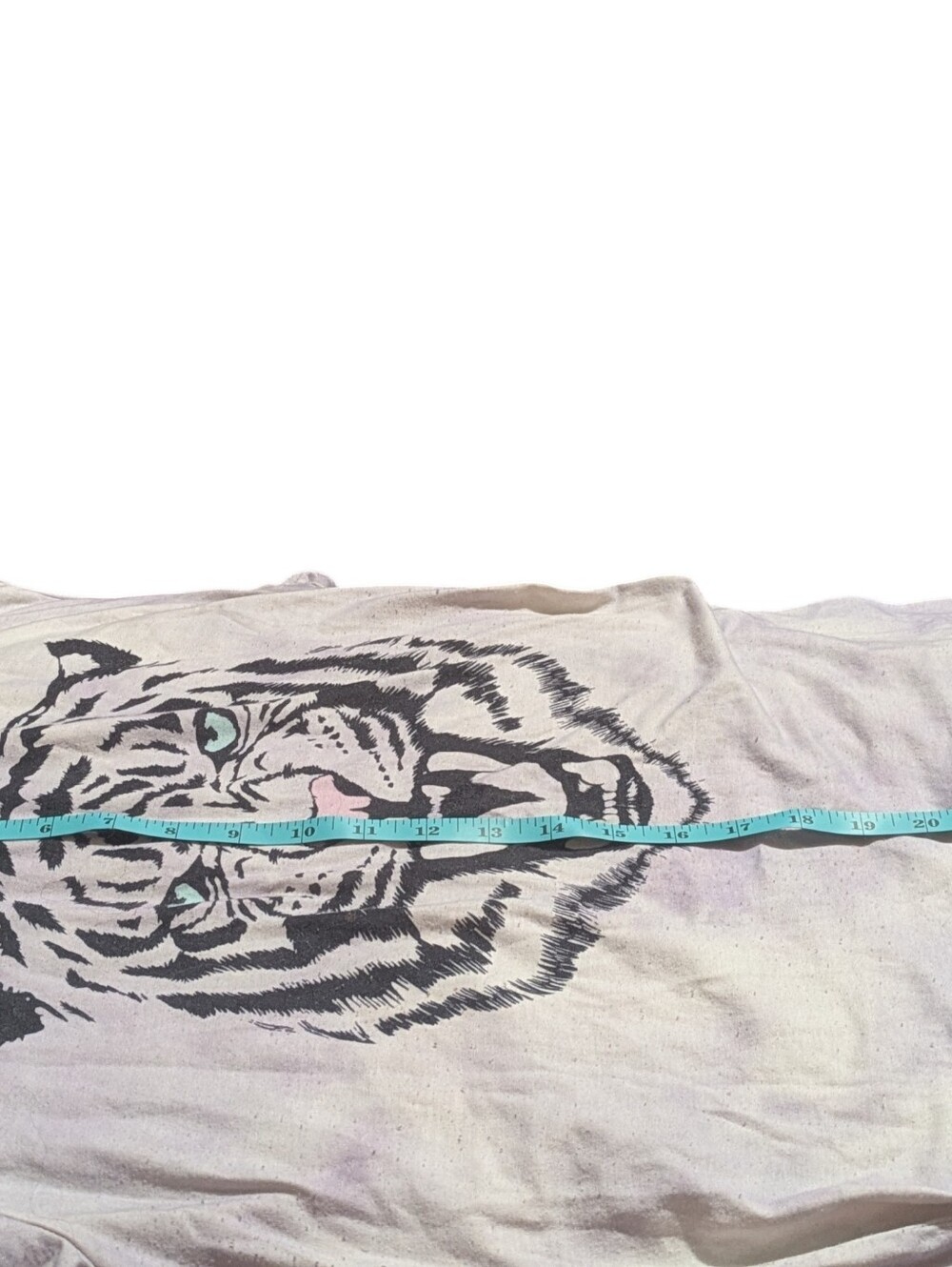 Women’s Large Purple Tie Dye Tiger Graphic T Shirt Short Sleeve Casual Tee - Picture 6 of 6